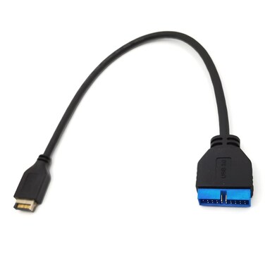 DEVMO USB 3.1 Front Panel Header to USB 3.0 20Pin Header Extension Cable Compatible with ASUS Motherboard 20cm Black
