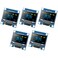 Hosyond 5 Pcs 0.96 Inch OLED I2C Display Module 128x64 Pixel OLED Display Screen IIC Serial Mini Self-Luminous Display Screen Board Compatible with Arduino Raspberry PI (Blue and Yellow)