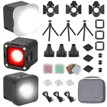 SmallRig 3 Pack RM01 Mini LED Video Lighting Kit, Lume Cube Camera Light