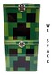 The Tin Box Company Minecraft Stack Store and Carry Tin. Stackable Tin Box with Handle,Green, Storage Box, 5.75" Height, Clasp and Hinge on Lid