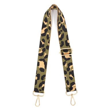 TANOSII Wide Adjustable Replacement Crossbody Strap Handbag Strap Green Leopard