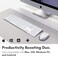Macally Premium Bluetooth Keyboard and Mouse for Mac - Multi Device Compatible - Rechargeable Mac Wireless Keyboard and Mouse Combo (110 Keys and Silent Click) - Slim Bluetooth Keyboard Mouse - Silver