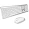 Macally Premium Bluetooth Keyboard and Mouse for Mac - Multi Device Compatible - Rechargeable Mac Wireless Keyboard and Mouse Combo (110 Keys and Silent Click) - Slim Bluetooth Keyboard Mouse - Silver