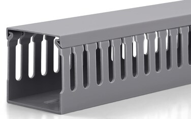 ZhiYo 2x2in Server Rack Cable Management Kit - 6.6FT PVC Cable Duct Raceway, Open Slot Wire Raceway for Desk or Under Computer, Grey