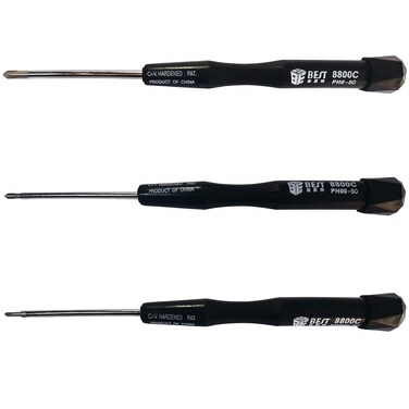 Uacen Set of 3 Phillips PH0 PH00 PH000 Precision Screwdrivers Model Making Precision Mechanics with Twist Cap