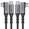 SUMPK USB C to USB C Cable 100W, 2-Pack 6.6ft Right Angle