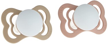 Bibs Supreme Silicone Pacifier for 0-6 Months Babies 2-Pieces, Size 1, Blush Night/Vanilla Night