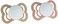 Bibs Supreme Silicone Pacifier for 0-6 Months Babies 2-Pieces, Size 1, Blush Night/Vanilla Night