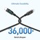 SOOPII 100W 1ft USB C to USB C Cable with LED Display, Nylon Braided,Black