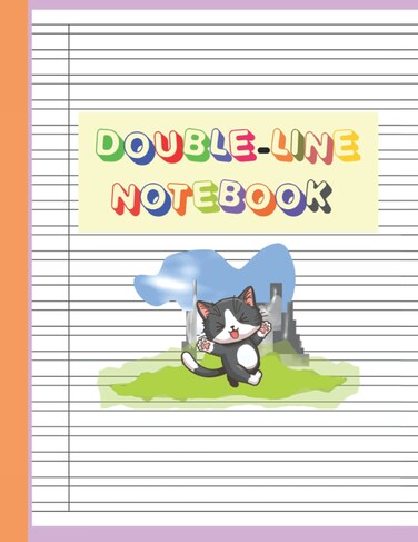 Double Line Notebook: Lined Handwriting Practice Paper