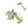 Pierced Owl - 16GA Stainless Steel Crystal Paved Turtle Internally Threaded Stud