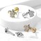 Pierced Owl - 16GA Stainless Steel Crystal Paved Turtle Internally Threaded Stud