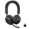 Jabra Evolve2 75 PC Wireless Headset with 8-Microphone Technology - Dual Foam Stereo Headphones with Advanced Active Noise Cancelling, USB-C Bluetooth Adapter and MS Teams-Compatibility - Black