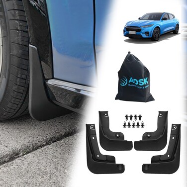 BestEvMod AOSK for Mustang Mach E Mud Flaps Splash Guards Exterior Accessories, Mach-E mud Flaps Splash Guards(Set of Four) No Need tp Drill Holes