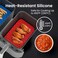 LOTTELI KITCHEN Double Basket Air Fryer Liners 4 Pack, Reusable Silicone, Perforated Liner, Rectangular, Blue, 5.25 x 8”