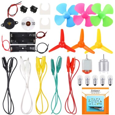 Sntieecr Electronic Circuits Motor Kit, Science Experiment Educational Electronic Kit for Children, DIY STEM Engineering Project
