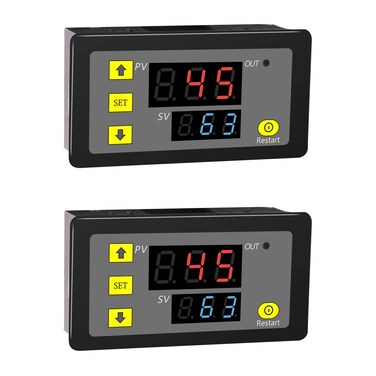 AITIAO 2 Pcs Timer Delay Relay DC 24V 20A Relay Module Dual LED Digital Display Programmable Cycle Timer Switch On Off Control Timer Relay