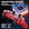 OKHAHA Wireless Controller for PS3, 2 Pack, Doubleshock, 6-Axis, Upgraded Gamepad Remote for Playstation 3 Controller with Analog Joysticks, Blue + Red