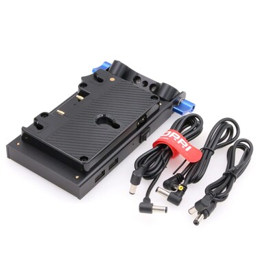 DRRI Gold Mount Battery Plate with Multiple DC D-tap USB Outputs for 15mm DSLR Rig