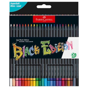 Faber-Castell Black Edition Colour Pencils Set, 24 Colours