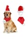 ANIAC Dog Santa Hat with Scarf Kids Xmas Cap Doggy Christmas Costume Pet Warm Headgear and Neck Accessories for Medium Big Dogs and Kids (Large)
