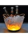 U-HOOME Portable LED Ice Buckets, Clear Acrylic 2L Beer Buckets Colors Changing LED Cooler Bucket For Champagne Wine Drinks Beer Bottles Nightclub Bar Party