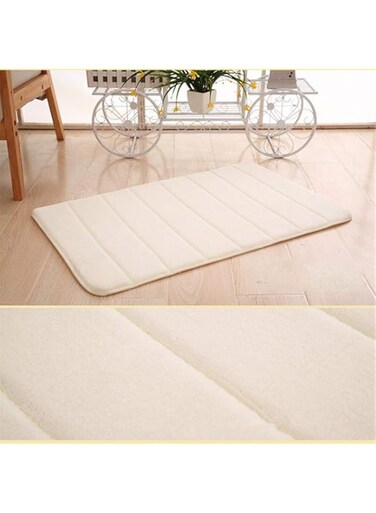 XJZM Non-slip Bathroom Carpet, Machine Washable Bathroom Mat Soft and Comfortable Bathroom Carpet Non-slip Absorbent Washable Bathroom Mat (Beige,50 * 80cm)