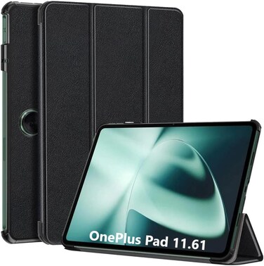 Case for OnePlus Pad 11.61 inch Slim Tri-Fold Smart Case,Multi- Viewing Angles,Stand Hard Shell Folio PU Leather Smart Cover with Auto Sleep/Wake,Slim Tablet Case Cover For OnePlus Pad (Black)