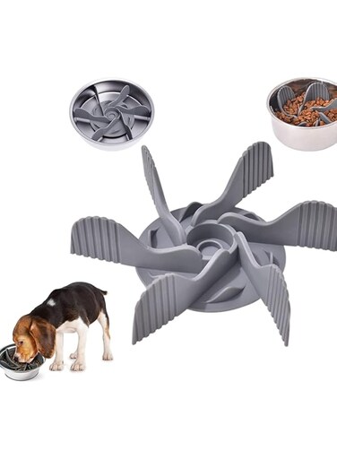 Slow Feeder Dog Bowls, Dog Slow Feeder Bowl, Cuttable Dog Slow Feeder with Suctions, Anti Gulping, Slow Down Eating, Strong Suction Design, for Large and Medium Small Breed Dogs, Inclued Bowls