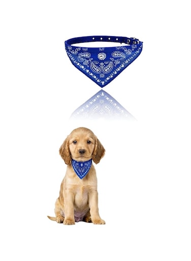 Sweet seven Crystal Studded Blue Bandana Pet Accessory - Hypoallergenic Polyester for Small Dogs - Cute and Stylish Accessories for Chihuahua, Yorkie, Mini Breeds