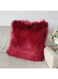 Cushion Cover Decorative Faux Fur Throw Pillow Covers, Plush Cushion Case, Fluffy Soft &amp; Fuzzy Pillow Cases for Sofa, Couch, Chair, Bed - 18 x 18 Inches (Burgundy)