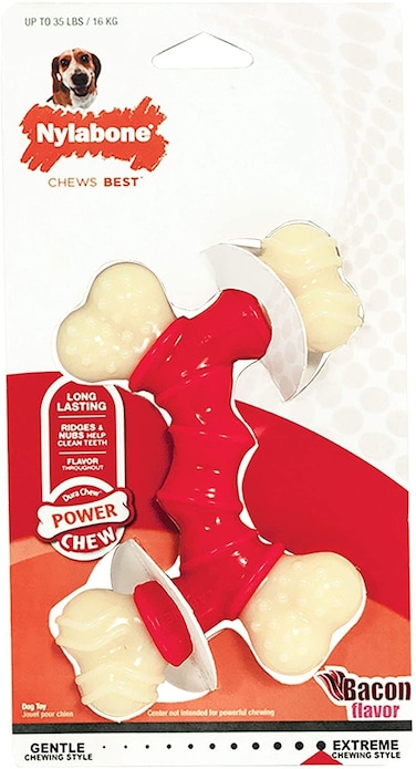 Nylabone Power Chew Double Bended Bone Bacon (All Nylon) Petite Nylon Chews