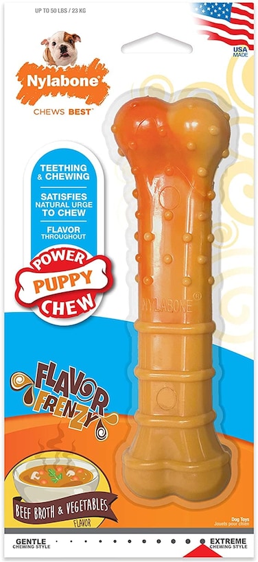 Nylabone Puppy Power Chew, Beef Broth &amp; Veggies Giant