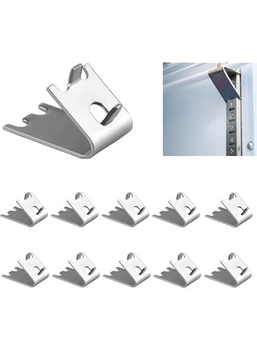 SANZEZ COOLive 12 Pieces Stainless Steel Freezer Shelf Clip, Heavy Duty Freezer Cooler Shelf Support, Replacement Shelf Square Buckles Clips for Refrigerator