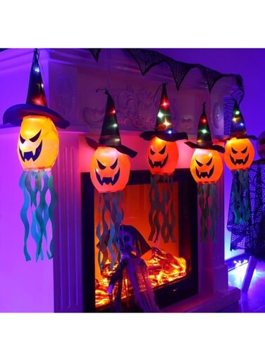 ORCHID M&reg;Halloween Decoration Led Lights Flashing Lights Starry Ghost Festival Dress Up Wizard Pumpkin Lantern