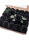 Floroom Artificial Flowers 25pcs Real Looking Black Foam Fake Roses with Stems for DIY Wedding Bouquets Centerpieces Arrangements Party Tables Home Halloween Decorations