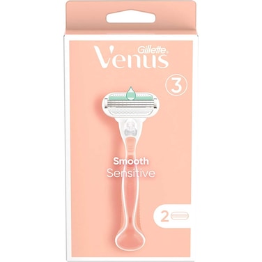 Gillette Venus Smooth Sensitive Razor With Razor Blade White 3 Blades