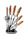KAPEICamper Kitchen Knife Set,6-Pieces Sharp Knife Set for Kitchen, Non-Stick Non-Slip Stainless Steel Chef Knife Set with Universal Knife Block Suitable for Home Restaurant (Wooden Handle Steel)