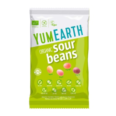 YumEarth Organic Sour Beans Assorted Fruit Flavors, 50g