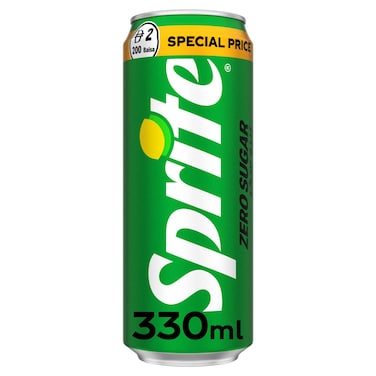 Sprite Zero Calories Carbonated Soft Drink Can, 330ml