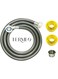 TERMEO Universal Washing Machine Inlet Hose Water pipe with 90-Degree Elbow 1 Piece Cp Reduser Bush Steel Brass 3/4 x 1/2 &amp; 2 Teflon Thread Tape (2 Meters-6 foot Full Kit)