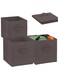 4PCS Storage Cubes Collapsible Storage Boxes with Handles Fabric Folding Boxes for Organisation Wardrobe Shelving Office Toys Durable Storage Boxes (10.5*11*10.5in Dark Gray)