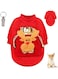 PETSARY Christmas Small Dog Coat Sweater Reindeer Sweater 1 Pcs Pet Id Tag Gift   Dog Clothes Pet Cat Xmas Soft Thick Outfit Holiday Cute Vest   Soft Sweater Jumpsuit Puppy   Red (Medium)
