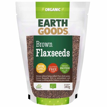 Earth Goods Organic Brown Flaxseeds, 340g