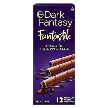 Sunfeast Dark Fantasy Fantastik Chocolate Wafer Roll, 150g