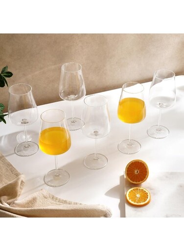 Home Alex 6-Piece Stemware Crystal Glass Set 400Ml -Clear