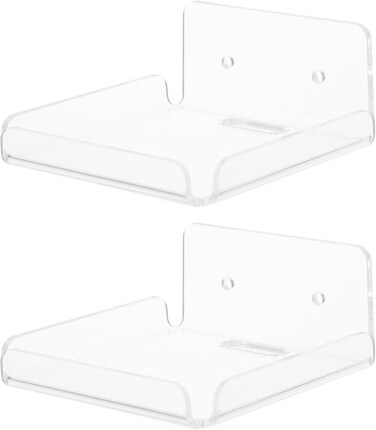 Cabilock 2 Pcs Acrylic Floating Wall Shelves for Cameras and Speakers