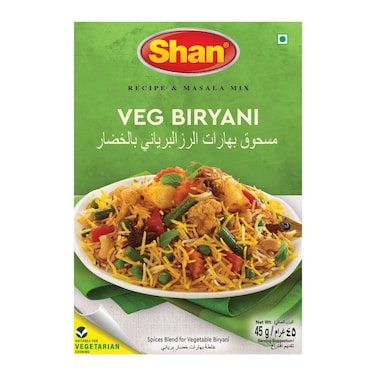 Shan Vegetable Biriyani Recipe and Masala Mix, 45g