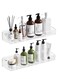 2 Pcs Acrylic Shelves for Bathroom Wall with Adhesive and No Drilling 15 Inch Room Decor and Wall Storage Organizer Lego Action Figure Collectibles Makeup Perfume Invisible Bookshelf