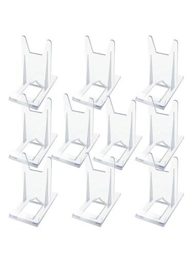 10 Packs Clear Acrylic Clear Book Display Holder, Adjustable Angle Book Display Stand Easel for Wallet Purses Handbag Bag Jewelry Pictures Platter Tableware and Stationary, Handhelds &amp; N64 Controllers